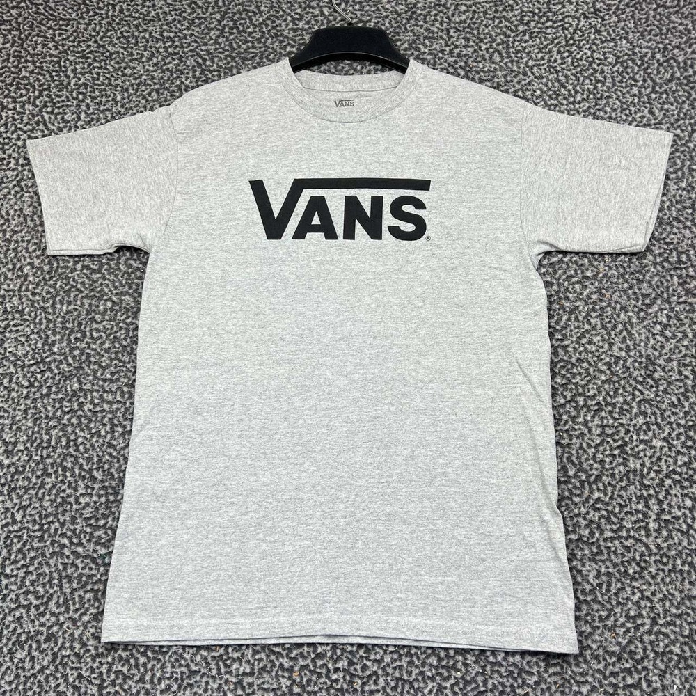 Vans Shirt Men Medium Gray Classic Logo Short Sleeve Crew Neck M